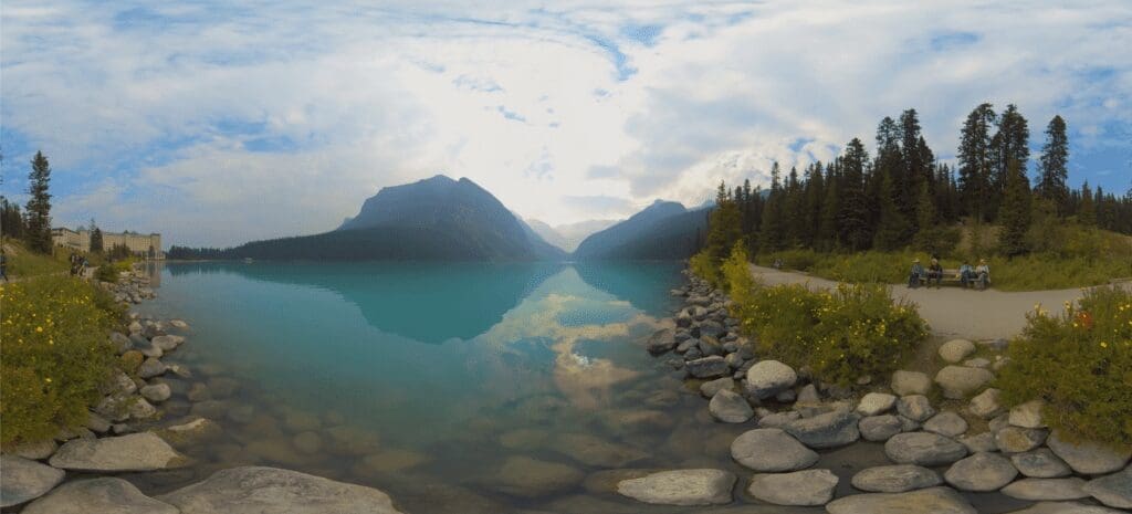 lake and mountains